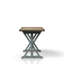 Table à hauteur de comptoir avec base en X en bois massif bleu + base de salle à manger
