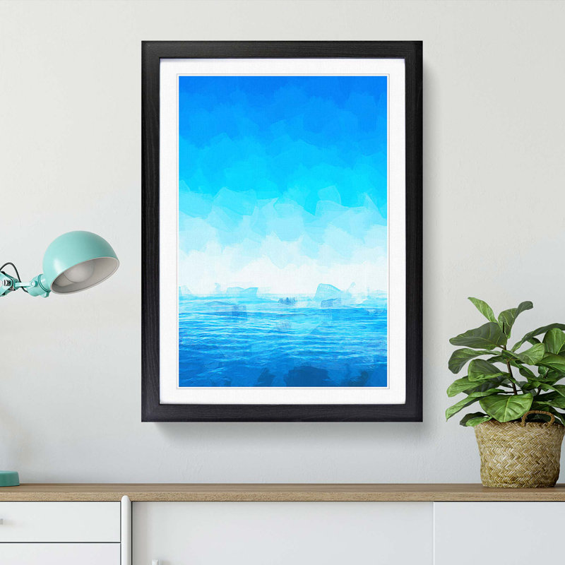 Ocean View in South Africa in Abstract - Picture Frame Graphic Art Print, 36cm H x 27cm W x 2cm D, Black Framed