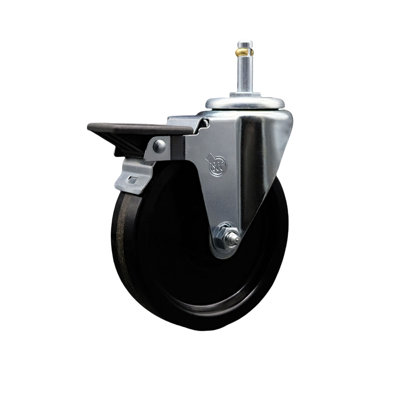 5 Inch Phenolic Wheel Swivel 7/16 Inch Grip Ring Stem Caster with Brake SCC