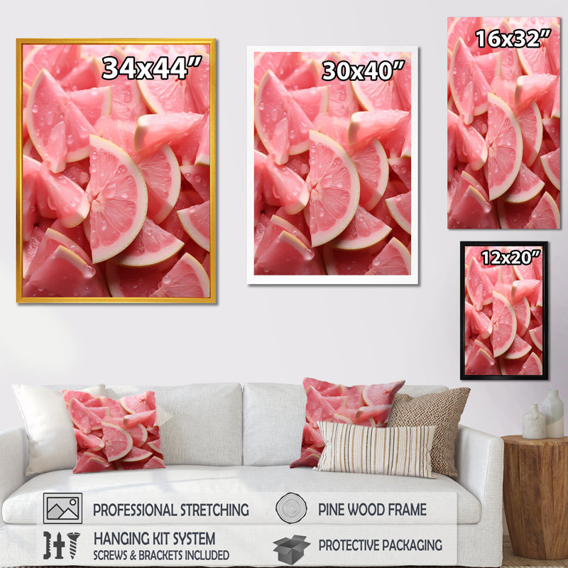 Rose Melon Dream - fruits, art mural, H 20 po x l 12 po x P 1 po
