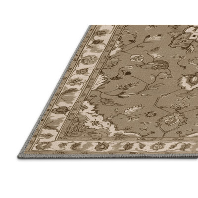 Machine Washable Tabriz Gray Area Rug
