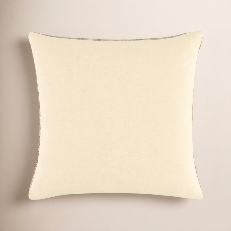 Dalton  Accent Pillow Cover & Insert, Square 18", Tan/Beige, Down Blend