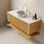 Meuble-lavabo mural moderne 48 po avec lavabo Vessal et comptoir en pierre 48 po