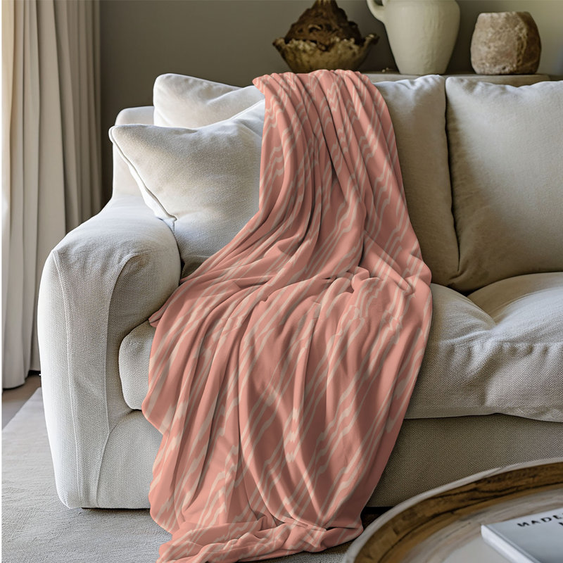 Couverture rose Sherpa, L 50 po x L 60 po