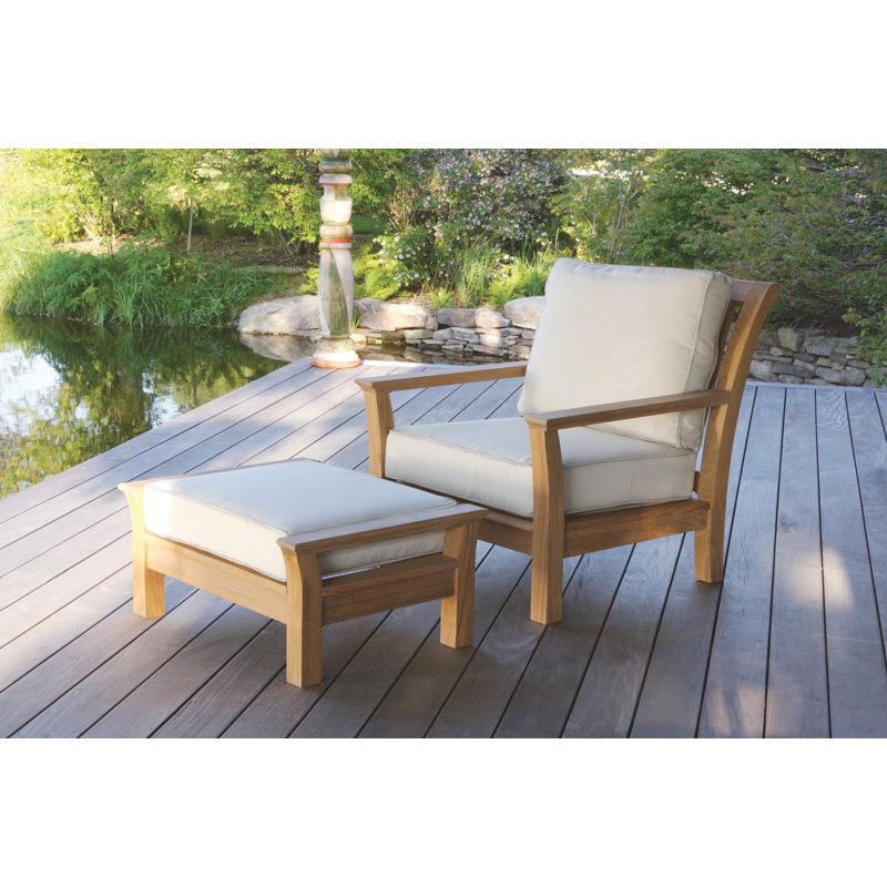 Chelsea Outdoor Teak Lounge Chair, Sailcloth Salt