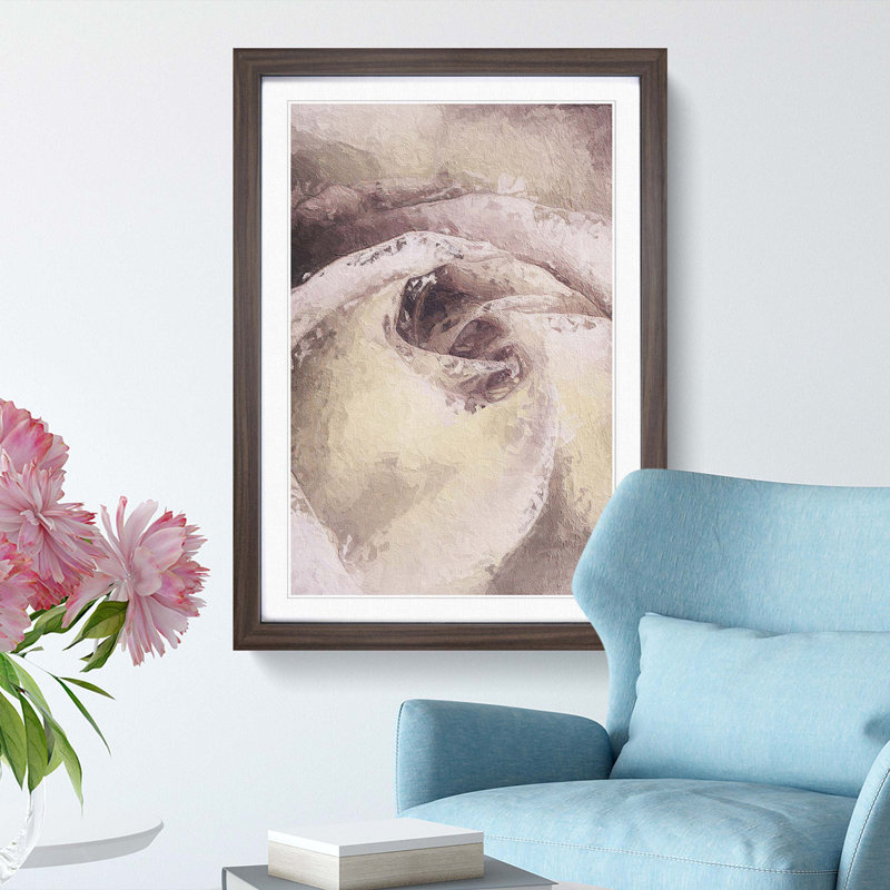 Pale Pink Rose - Framed Print, 36cm H x 27cm W x 2cm D, Walnut Framed