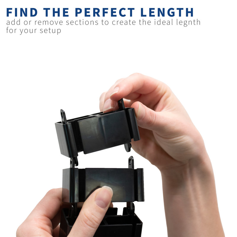 Black Clamp-On Vertebrae Cable Management Kit for Desk