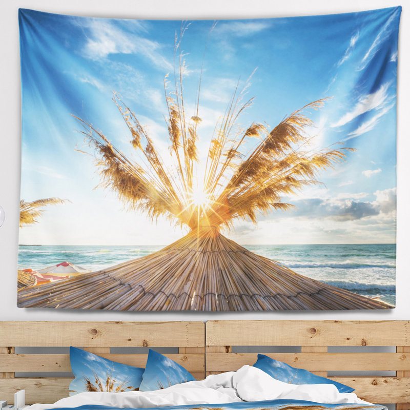 Tapisserie «Seascape Vive Sunrise on Sandy Beach», H 32 po x l 39 po