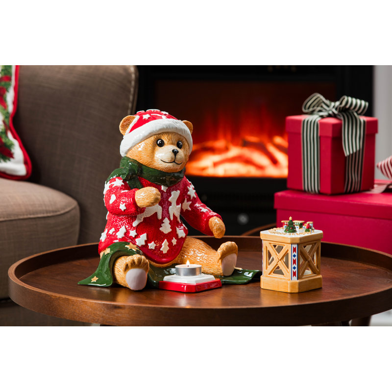 Villeroy & Boch Christmas Toys Memory Decorative Figure Teddy with Lantern