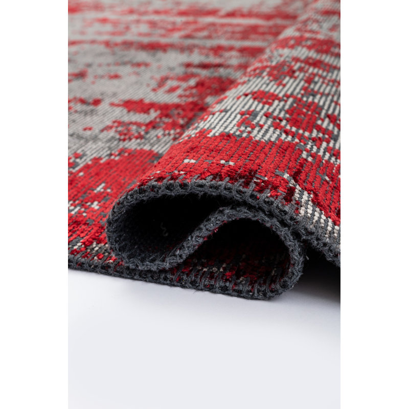 Rapture Red/Gray Luxury Area Rug, Rectangle 7'10" x 11'2"