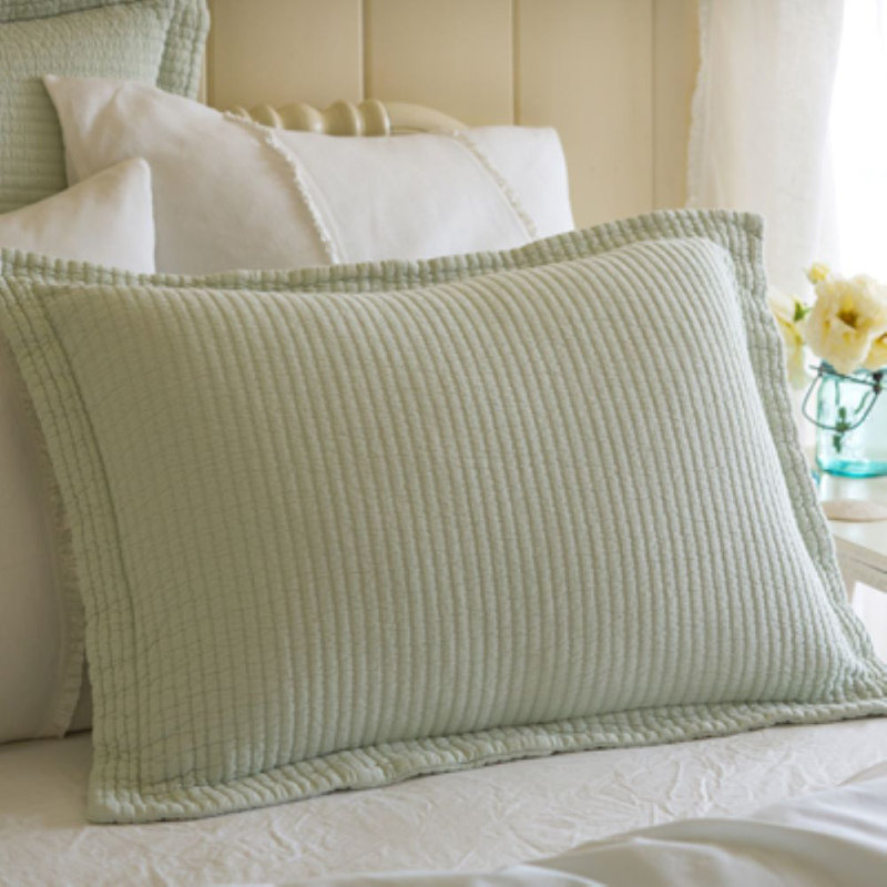Hudson Stripe Cotton Blend No Sham Set, Standard, Robin's Egg Blue