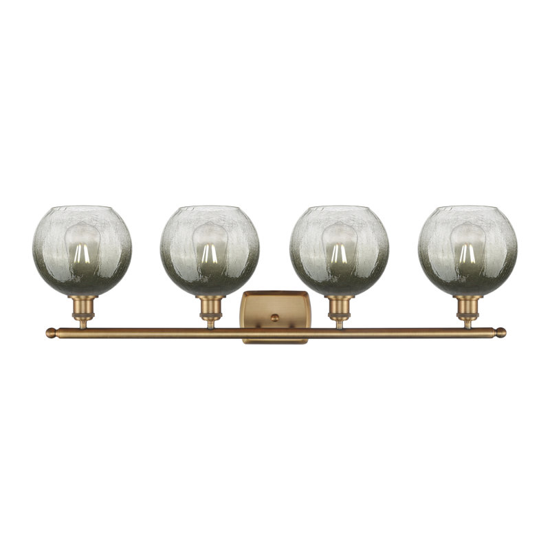 Éclairage pour meuble-lavabo 4 lumières Ballston - Brookhaven Globe, Ardoise, Laiton brossé