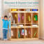 Vestiaire à 8 compartiments avec 8 casiers, casiers pour garderie avec 16 crochets et miroir acrylique, casiers pour maternelle, maison, école, garderie-135750824