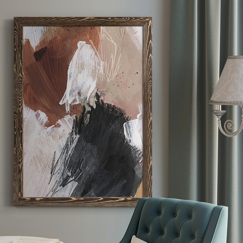 «Unbleached Neutrals II», reproduction d'art sur toile, H 37,5 po x l 27,5 po x P 1 po, Cadre noyer
