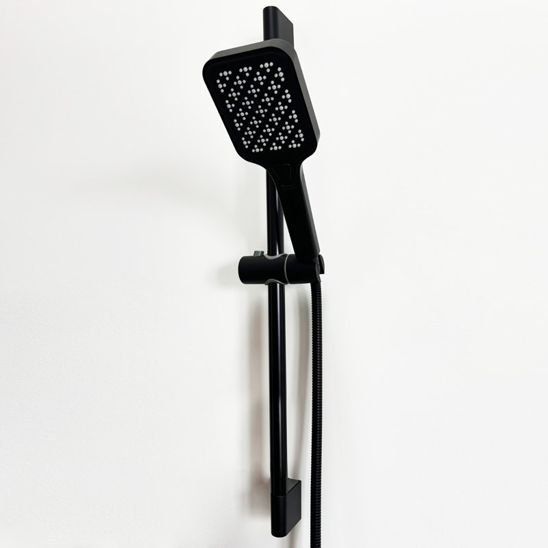 Douche à main avec barre coulissante, Noir mat