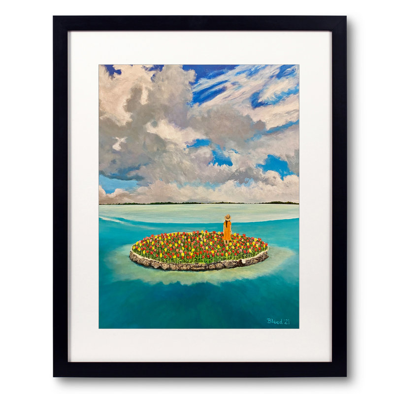 Tulip Island Print by Tom Blood, Black Framed Paper, 21.2" H x 17.2" W