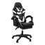 Chaise de bureau en cuir synthétique à haut dossier avec appui-tête et support lombaire, chaise d'ordinateur pivotante à 360 °