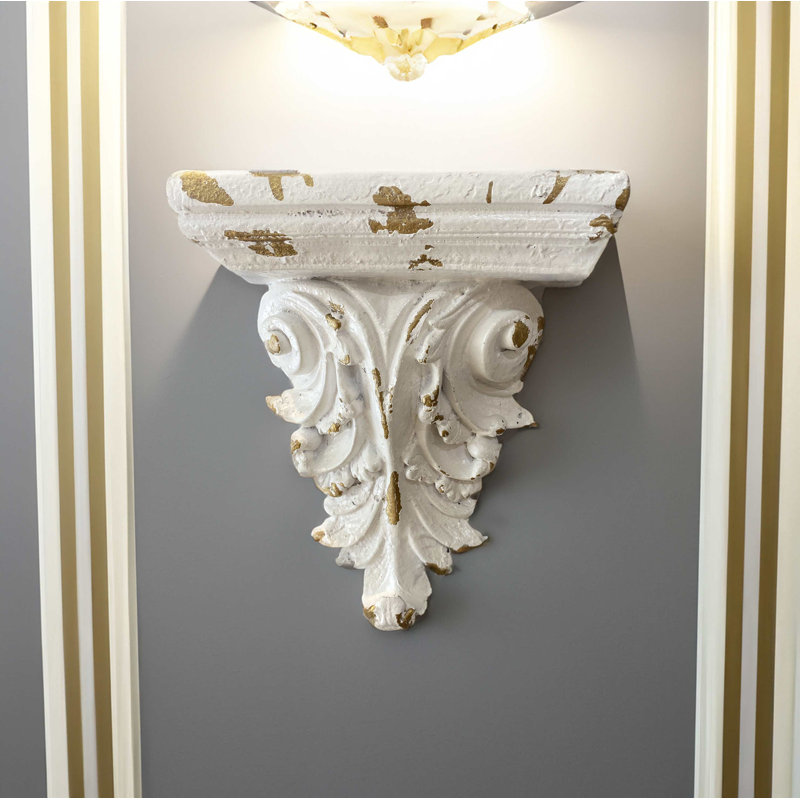 White Classic Acanthus Leaf Wall Sconce