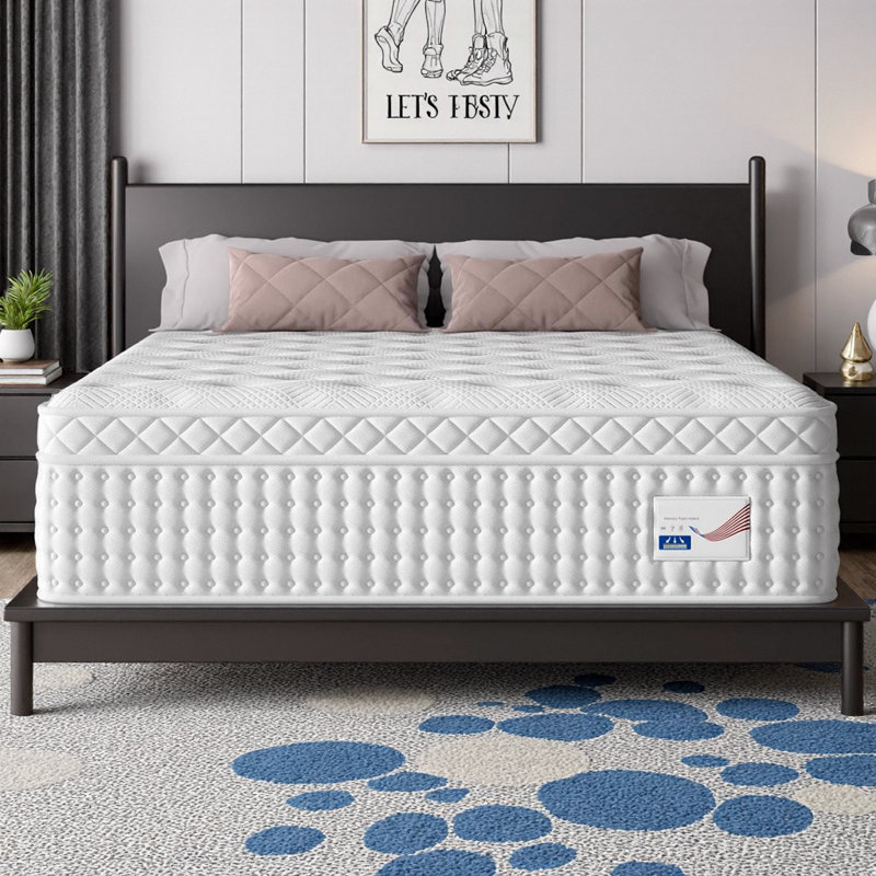 12/14 Inch Hybrid Mattress with Memory Foam & Pocket Springs - Euro Top, Medium Firm Comfort for Spine Support & Quiet Sleep, Full/Queen/King Size
