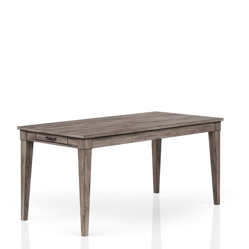 Deux tables de salle à manger à deux tiroirs gris rustique avec trait extensible, huit places assises, bois massif et deux tiroirs de rangement composés