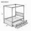 Lit plateforme à baldaquin Ringler avec lit gigogne double, 3 tiroirs de rangement et tête de lit à lattes verticales pour une utilisation polyvalente dans la chambre Ringler-134009121-134009123