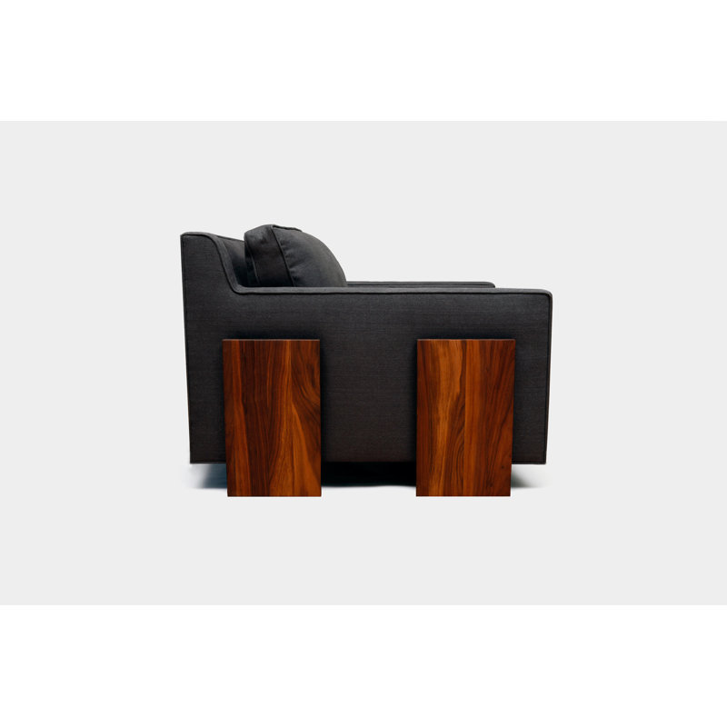 Tufted Armchair, Charcoal Velvet
