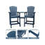 Ensemble de 2 tabourets de bar d'extérieur en polyuréthane recyclé avec plateau de connexion et chaises hautes Adirondack