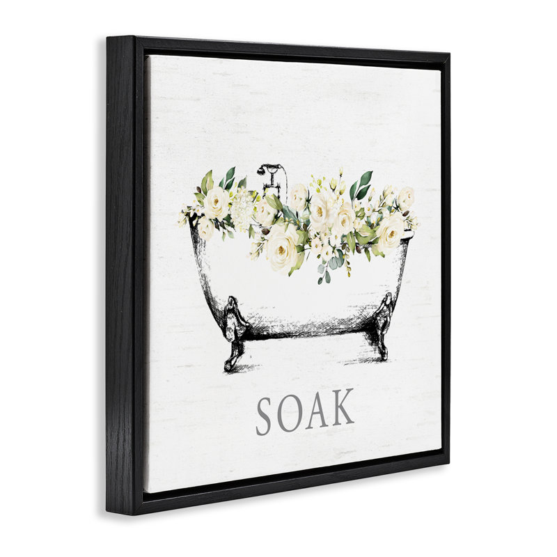 Art mural sur toile flottant Soak, Cadre flottant noir de jais, H 18 po x l 18 po