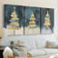 Christmas Holiday Art CXCII - Toile tendue avec châssis sur mesure - 3 pièces-117253161