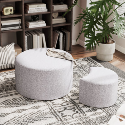 Repose-pieds rectangulaire rembourré en tissu