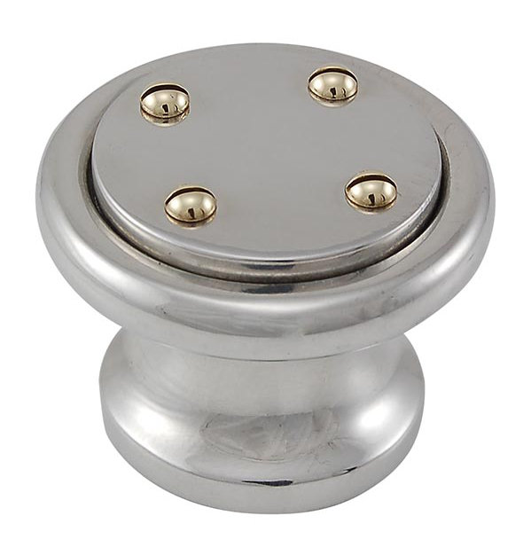 Archimedes Mushroom Knob, 1.25" H x 1.25" W x 1" D, Polished Silver