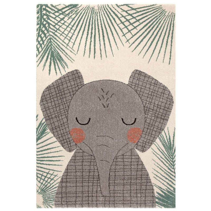 Cate Polypropylene Green/Grey Indoor Rug