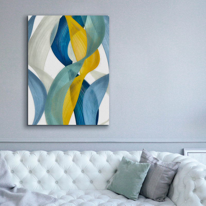  «Horizontal Bands 2» par Alonzo Saunders, art mural sur toile, 40 po x 54 po