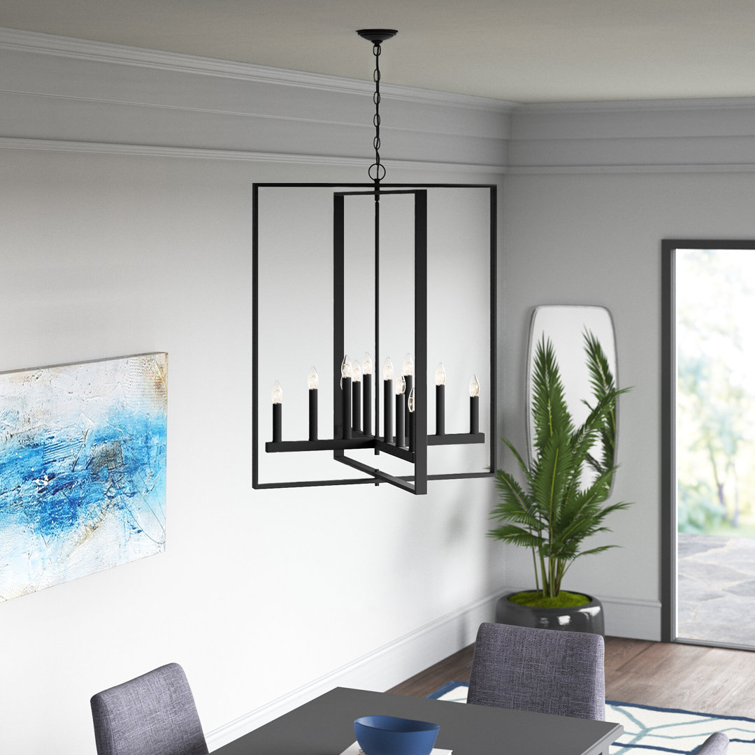 Twedt 12 - Light Steel Dimmable Geometric Chandelier UL Certified Laurel Foundry Modern Farmhouse® 
