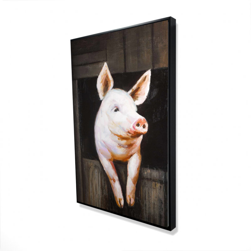 Impression de cochon souriant sur toile