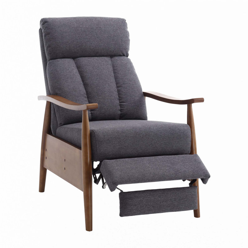 Fauteuil avec cadre en bois, Gris foncé