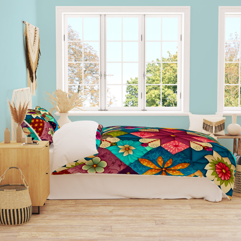 Floral Duvet Cover, King Duvet Cover + 2 King Shams