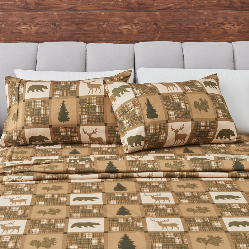 Ultra Soft Lodge Printed Microfiber Sheet Set, Twin, Stonehurst