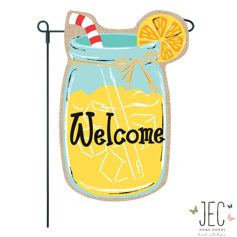 Pot de polyester à 2 côtés 21 po x 14 po pot welcome welcome drapeau de jardin Mason