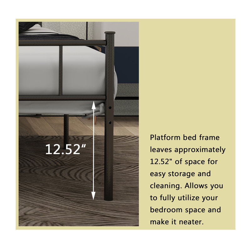 Metal Bed, Full, Black