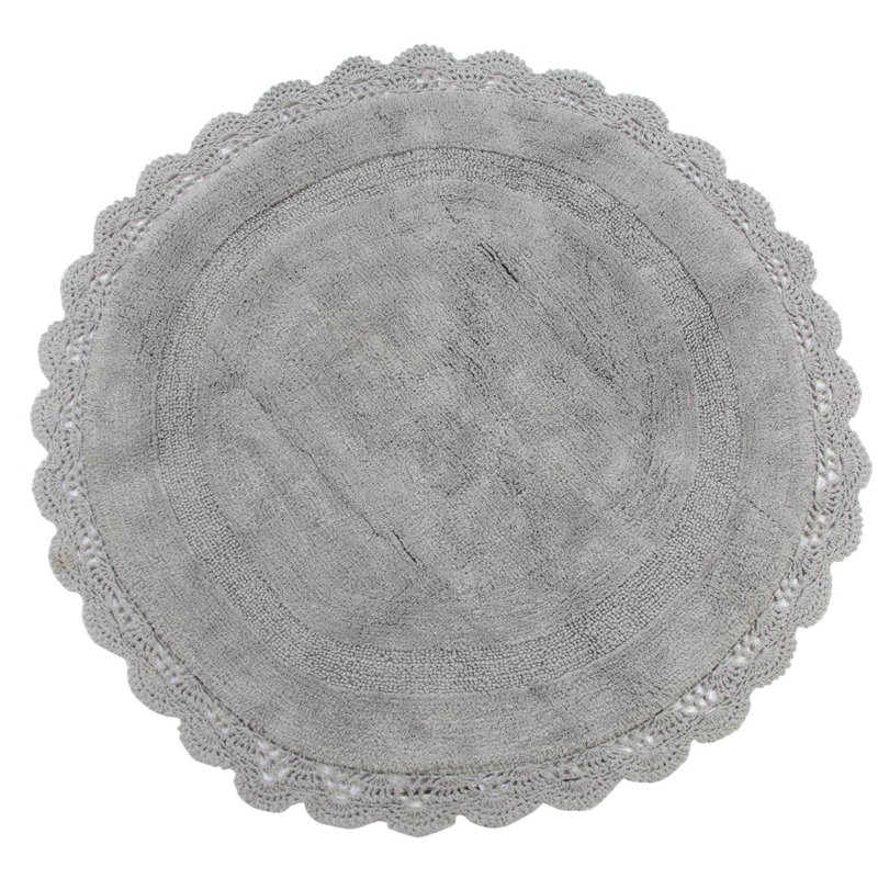 Tapis pour salle de bain Wingert, l 28 po x L 28 po, Gris