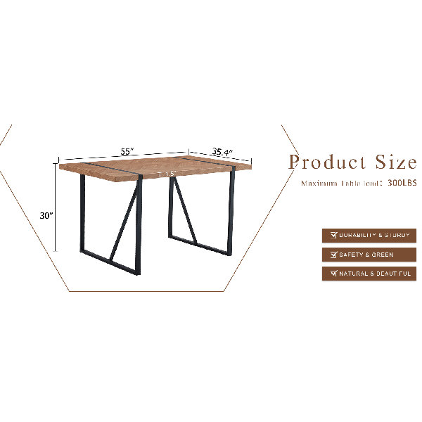 George Oliver A Minimalist Retro Rectangular Dining Table With A ...