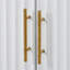 Buffet de rangement U-style en blanc. Poignée en métal pour chambre à coucher. Vague. Et bois massif. Rangement à 2 couches. Capacité de charge de 170 lb pour le bureau, capacité de 110 lb pour les tablettes. Installation rapide en bois blanc