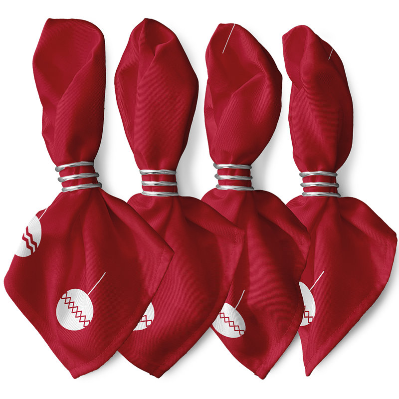 Antero Polyester Modern & Contemporary Napkins, Red