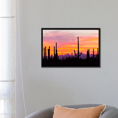 «Saguaro Cacti At Sunset I», impression sur toile