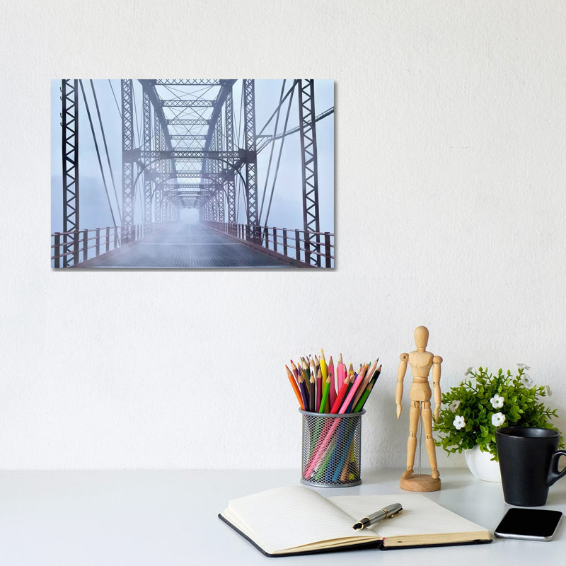 Misty Bridge by James McLoughlin - Wrapped Canvas Print, 20.32 cm H x 30.48 cm W