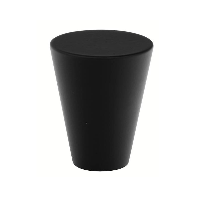 Conical Knob, Flat Black, 0.5" H x 0.5" W x 1" D