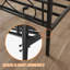 Structure de lit plateforme avec tête de lit au design unique Fist, cadre en métal, rangement sous le lit, aucun sommier requis, silencieux, assemblage facile, noir-678194258