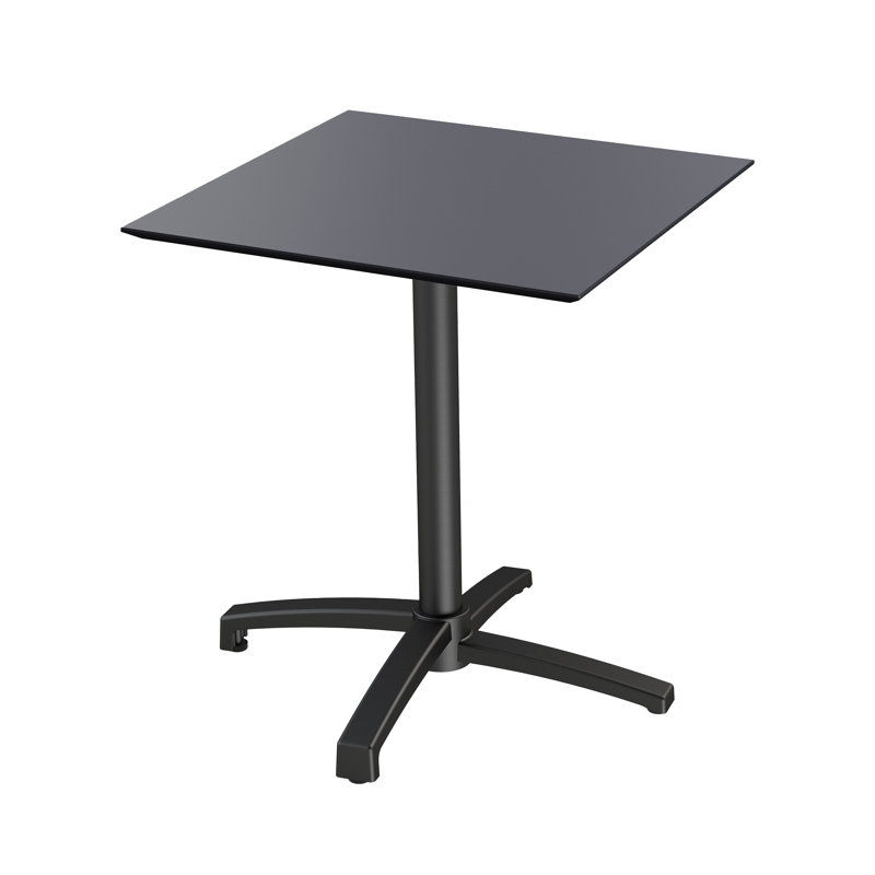 X Cross Patio Table Frame + Hpl, 74cm H x 70cm L x 70cm W, Black, Black
