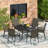 4-Person Aluminum Round Patio Dining Table-114986179-114986182